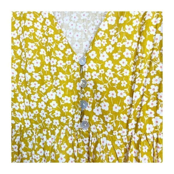 Princess Polly Foster Mini Dress Yellow Floral Womens Size 2 - Picture 8 of 9